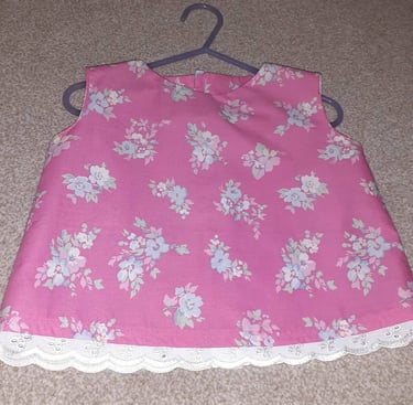 Pink flower patterned dress