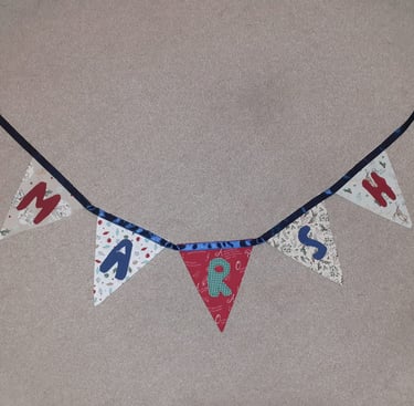 Triangle bunting with name