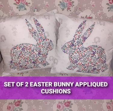 Two Easter bunny cushions