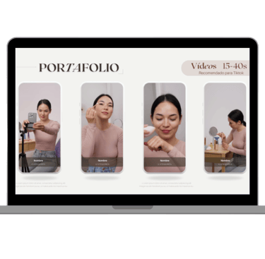 a laptop screen showing a woman with a phone