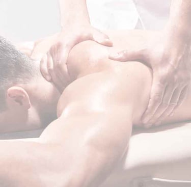 shoulder massage getting done to a men