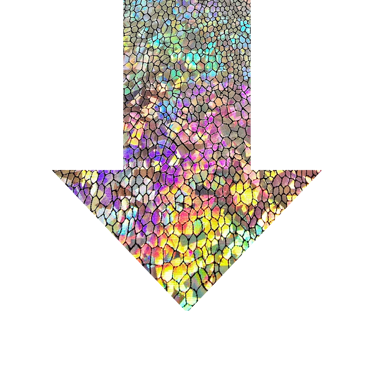 Holographic arrow symbol reflecting light and motion.