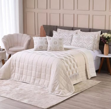 Kit Cobre Leito Casal Padrão 6 Peças Thaeme Franja Sem Enchimentos 2,50mx2,50m