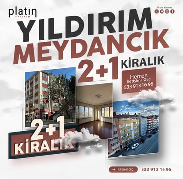 Bursa Yıldırım Millet Kiralık 2Plus1 En Üst Kat Daire | Platin Yatırım | Yıldırım Kiralık Evler