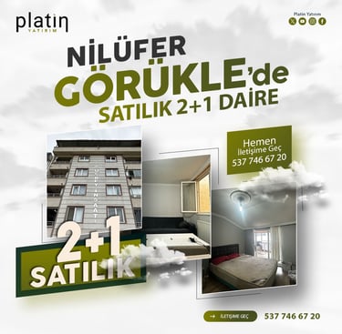 Bursa, Nilüfer, Görükle Satılık 2Plus1 En Üst Kat Daire | Platin Yatırım | Görükle Satılık Ev