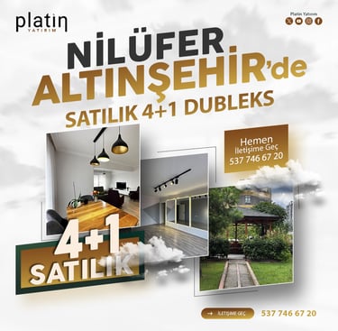 Bursa, Nilüfer, Altınşehir Satılık 4Plus1 Dubleks Daire | Platin Yatırım | Altınşehir Satılık Evler