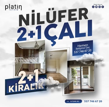 Bursa Nilüfer Çalı 2Plus1 Kiralık Ara Kat Daire | Platin Yatırım | Nilüfer Kiralık Evler