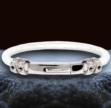white leather bracelet