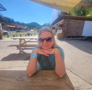 Waiting for lunch at picnic table
