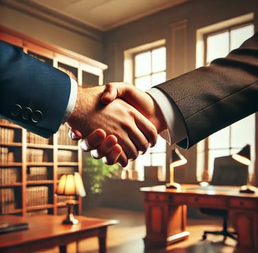 shaking hands after deal negociations