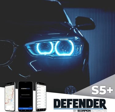 a car with a phone showing the front of it and a phone showing the image