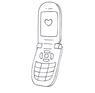 a cell phone with a heart on it