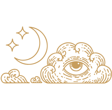 cloud with eye and a crescent moon
