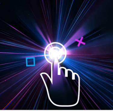 a finger pressing a button on a computer screen