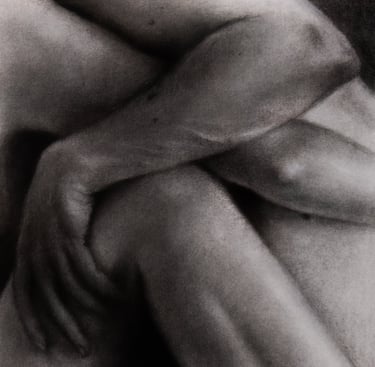 Anita Papp charcoal drawing, safe place