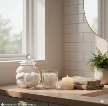 Aesthetic Bathroom Cotton Holder (2-Pack) — Clear Vanity Organizer Under ₹300