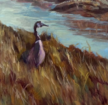 oil paining, duck hunting on Cape Cod. Image of duck