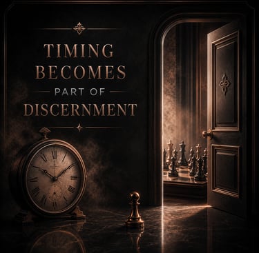 TIMING IS PART OF DISCERNMENT