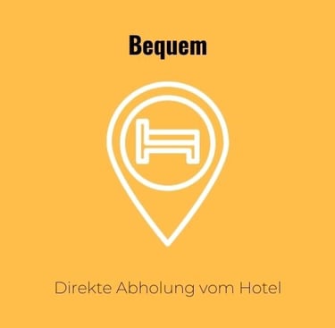 Gelb-weisses Zeichen, dass für Hotelabholung steht
