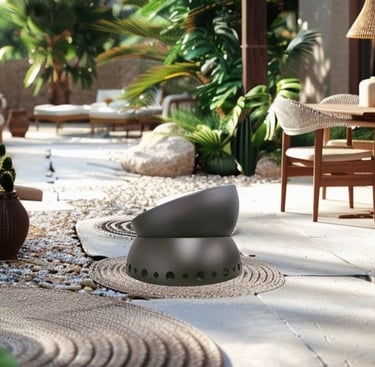 brasero en acier upcyclé collection Ignis