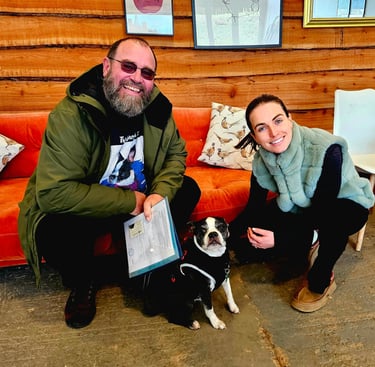 Yoki getting her Health Certificate from vet Lizzie from PAWSPORT.