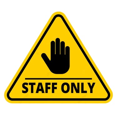 Señal De Triángulo Amarillo Solo Para Personal Con Símbolo De Mano De Alto Para CONTROL DE ACCESO