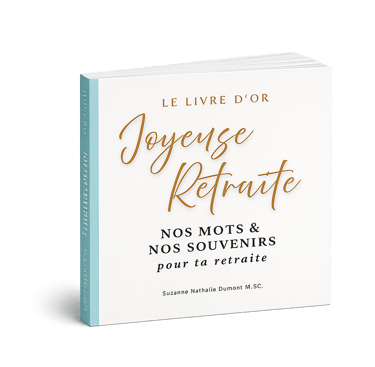 couverture du livre d'or inscrit Joyeuse Retraite, no mots, nos souuvenirs