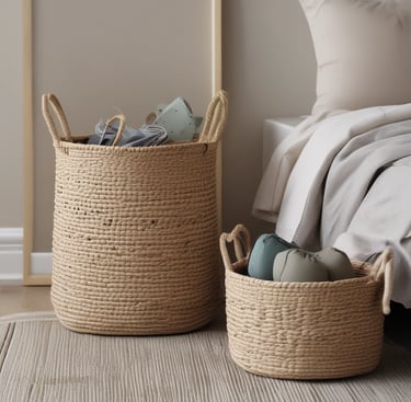 woven natural basket for home décor