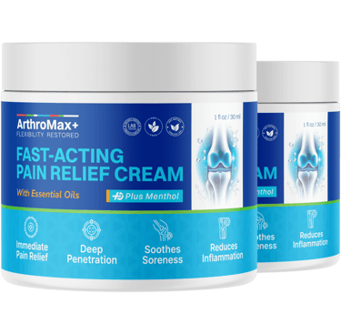 Two bottles of ArthroMax+ Cream - natural joint support and mobility enhancement formula