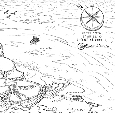 Détail d'une Carto-Mim's de l'îlot Saint-Michel à Erquy.