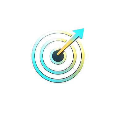 Conversion focused design with target and upward arrow representing business growth