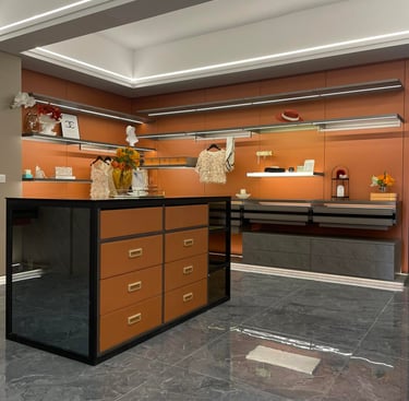 Explore Terra Cognac closet sA rich wood-tone wardrobe design with custom storage