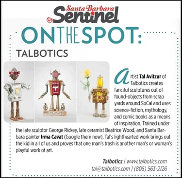 Santa Barbara Sentinel article on artist Tal Avitzur.