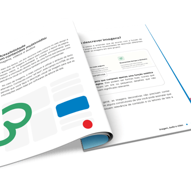 A imagem mostra o Guia de Web Design Acessível aberto