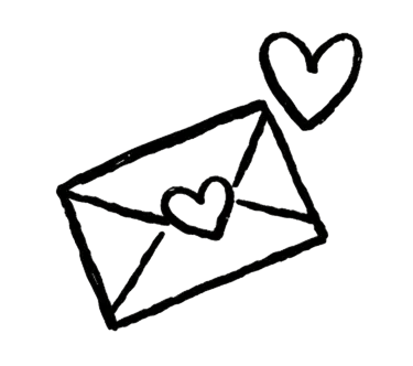 a mailbox with a heart shaped envelope