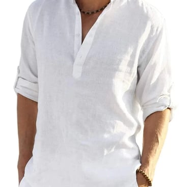 a man in a white shirt and shorts