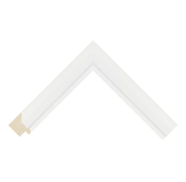 An elegant white frame with stylish ridged detailing.