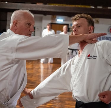 Sensei Dave Kershaw demonstrates haito uchi