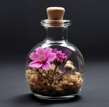 white and brown flower in clear glass vase