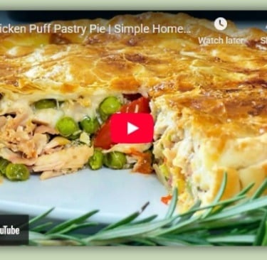 Chicken puff pastry pie