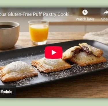 Puff pastry Gluten free cookies with chocolate cream recipe