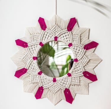 macrame boho mirror
