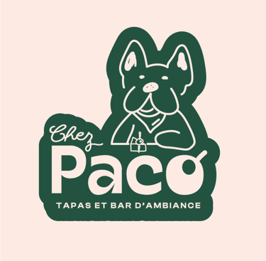 Logo chez Paco, tapas et bar d'ambiance - soleado studio Liège - mascotte