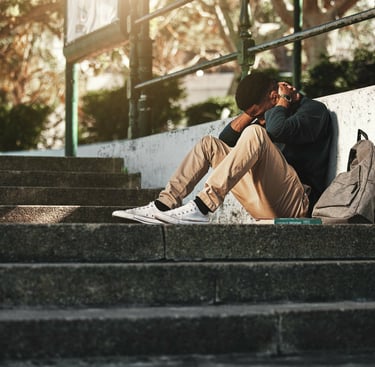 Stressed Person supported by Green Leaf Hypnotherapy, Lancing, West Sussex