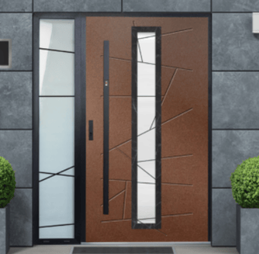 a modern front door with a modern design