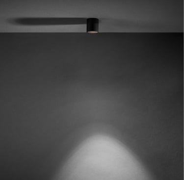 Foco de superficie MINI LOB rectangular negro, para iluminación puntual discreta