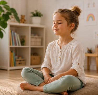 Photo qui représente un enfant détendu heureux