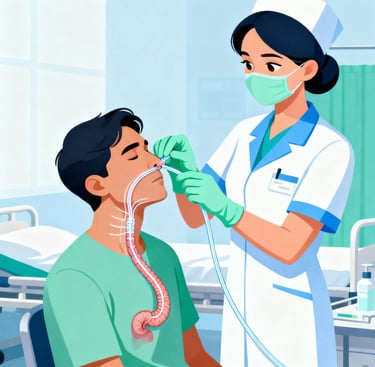 enfermeiro passando sonda gátrica