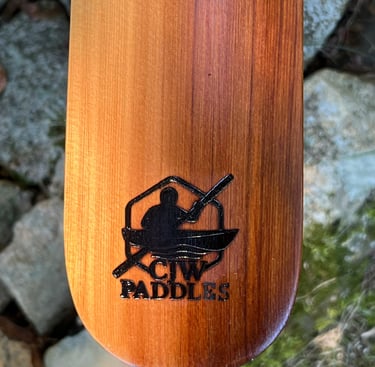 Close-up of Greenland paddle blade