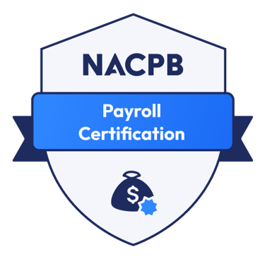a payroll certification badge from the nacpb